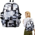 thumbnail image 1 of 2026 Trendy Star Pattern Backpack, Large Size L Fashion Rucksack with Multiple Pockets, Durable Cloth School Bag for Teens, Water-Resistant Travel Daypack - Rose Gold1, 1 of 7