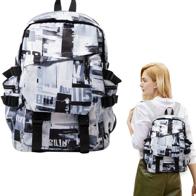 2026 Trendy Star Pattern Backpack, Large Size L Fashion Rucksack with Multiple Pockets, Durable Cloth School Bag for Teens, Water-Resistant Travel Daypack - Rose Gold1