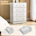 thumbnail image 6 of Ktaxon Large 5 Drawers Dresser Chests for Bedroom, Wood Chset of Drawers,Dressers Organizer for Bedroom, Living Room,Hallway, White, 6 of 18