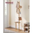 thumbnail image 2 of Coat Rack, Free Standing Coat Stand, Hall Coat Tree with 8 Hooks and Storage Shelf, 67.2 Inch Tall, for Coats, Hats, Bags, for Entryway, Hallway, Bedroom, Natural Beige, 2 of 7