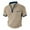 Khaki, variant on Mens Short Sleeve Waffle Knit Shirts Quarter-Zip Slim Fit Mock Neck Shirt Summer Casual Athletic Henley Tops with Pocket