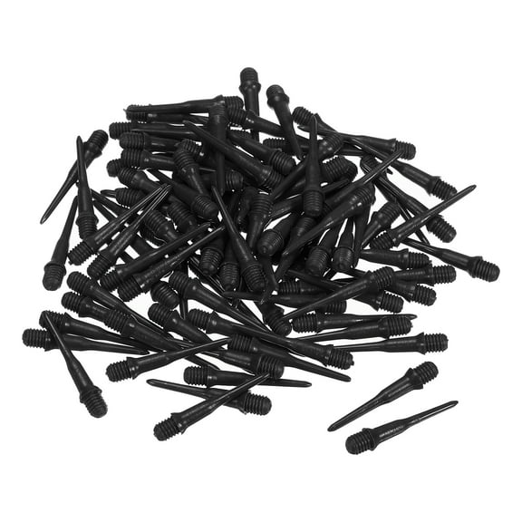 Uxcell Plastic Dart Tips, 100 Pack 2BA Thread Soft Dart Tips Dart Accessories, Black