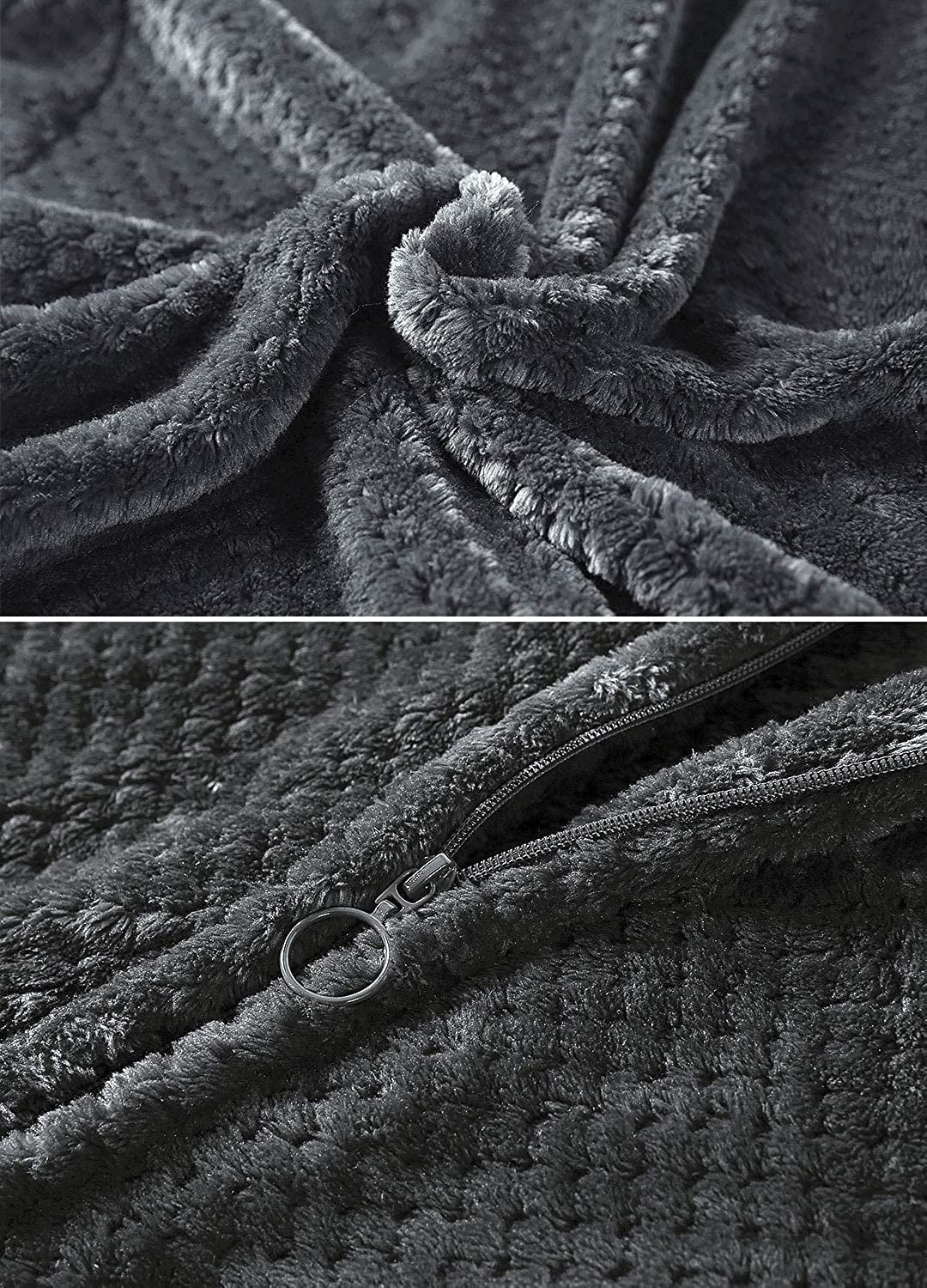 Women's Warm Fleece ZipUp Bathrobe for Lounging Australia Ubuy