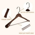 thumbnail image 6 of BP4U 6-Pack Premium Wide Shoulder Wooden Suit Hangers, 16-Inch Heavy-Duty Solid Wood Coat Hangers for Women's Suits & Coats(Walnut), 6 of 7