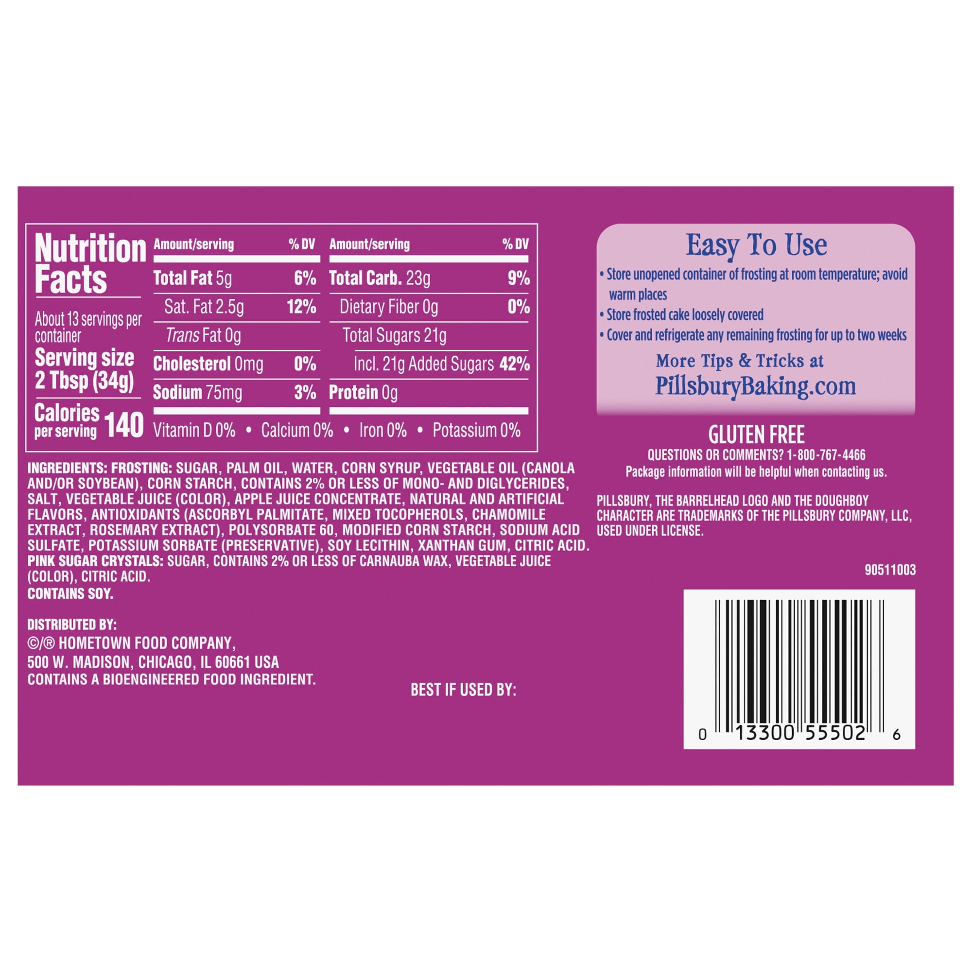 (2 pack) Pillsbury Funfetti Perfectly Pink Vanilla Frosting, 15.6 oz Tub