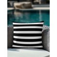 thumbnail image 4 of Waterproof Outdoor Throw Pillows with Inserts 18"x18", Black Striped Soft Decorative Pillowcases for Couch Bedroom, Modern Simple Monochrome Geometric White Pillow Covers for Sofa Living Room, 4 of 8