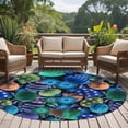 thumbnail image 4 of Easter Blue Eggs Round Area Rug 8Ft Washable Large Circle Rugs for Living Room Dorm, Spring Floral Polka Dot Black Non-Slip Carpet Floor Mats Indoor Outdoor Carpet Runner Aesthetic Home Decor, 4 of 8