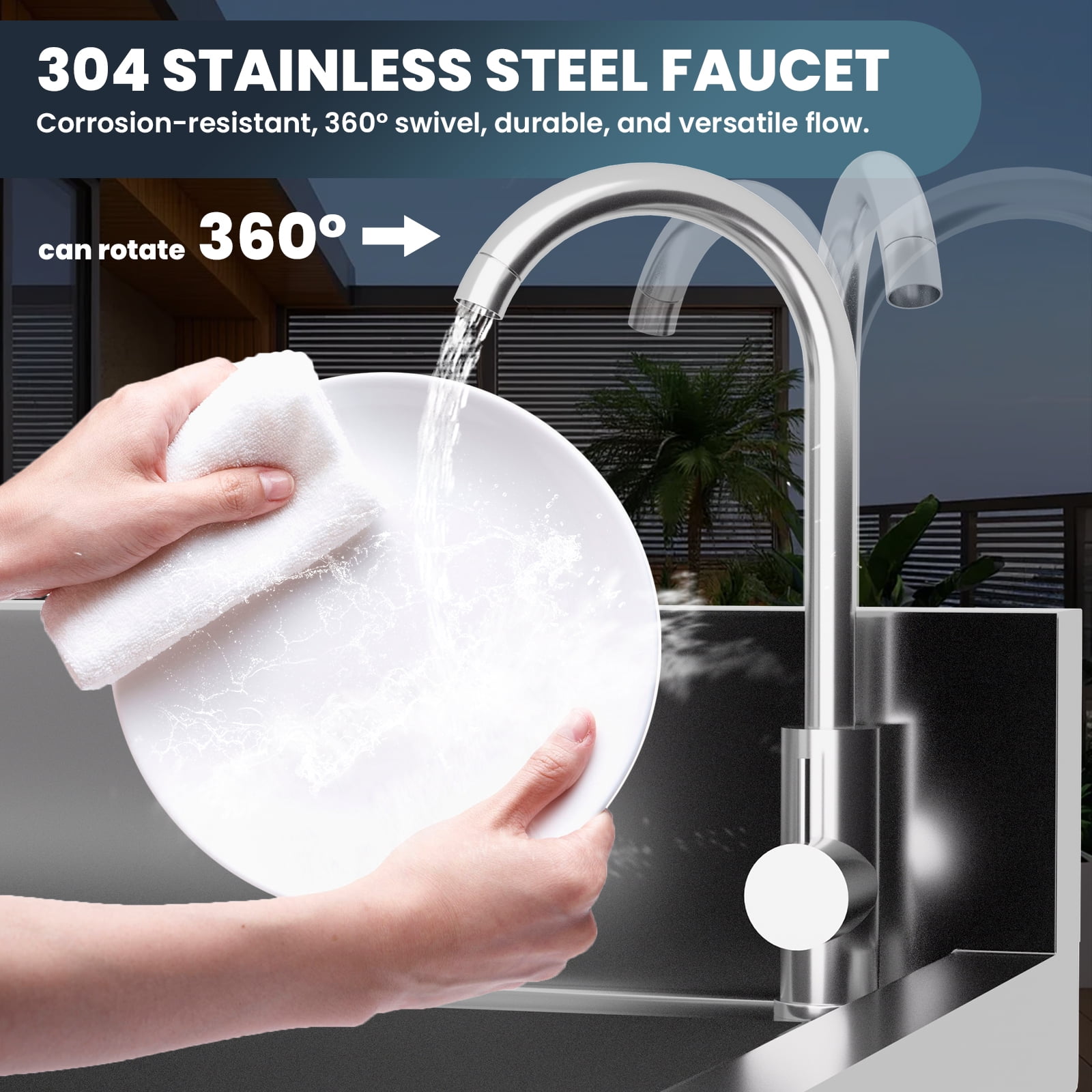 Commercial Utility Sink,Stainless Steel Freestanding Single Bowl Utility Sink for Garage, Laundry Room, Kitchen, and Restaurant Use, Commercial Grade, Durable and Easy to Clean