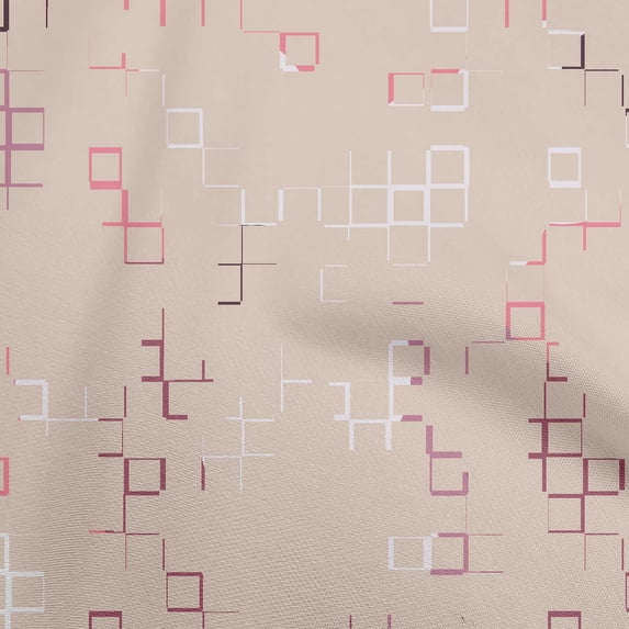 oneOone Cotton Cambric Peach Fabric Geometric Sewing Material Print Fabric By The Yard 42 Inch Wide