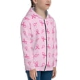 thumbnail image 5 of Naloa Breast Cancer Awareness 1 Teenage Zipper Hoodie, Long Sleeve Zip Up Hoodies Casual Jackets Tops for 7-12 Years-Medium, 5 of 6