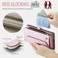 thumbnail image 4 of for Samsung Galaxy S22 Full Body Protection Wallet Folio Flip Case, Shoulder Strap & Wristlet Card Slots Zipper Pocket RFID Blocking Rugged Durable PU Leather Phone Case Cover, Pink, 4 of 9