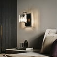 thumbnail image 3 of Auffel Crystal Wall Sconces Black Wall Light Fixtures Single Wall Mount Lamps for Living Room Bathroom Hallway Bedroom Stairway Indoor 10 Inch 1-Light, 3 of 18