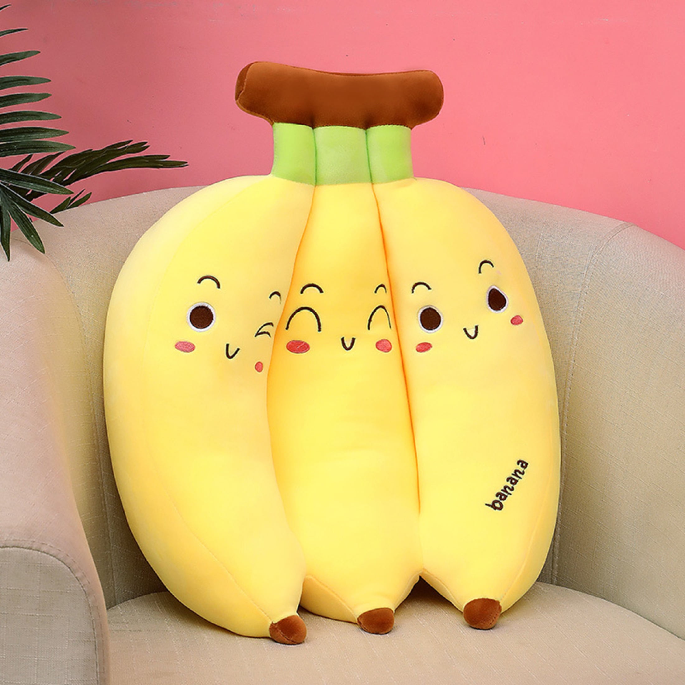 New Simulation Simple Fruit Whole Banana Pillow Large Expression