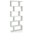 thumbnail image 1 of Gymax 6 Tier S-Shaped Bookshelf Storage Display Bookcase Decor Z-Shelf White, 1 of 10