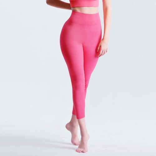 XL size High-Waisted Women's Yoga Pants Leggings Rose color Flattering & Tummy-Control Design