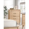thumbnail image 4 of Newboti Furniture Mid-Century Modern Design Natural Oak Finish Chest Of 5 Drawers Nickel Tone Classic Style Bedroom Furniture 1Pc 2481, 4 of 6