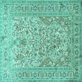 thumbnail image 1 of Ahgly Company Indoor Square Persian Turquoise Blue Traditional Area Rugs, 8' Square, 1 of 4