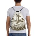 thumbnail image 2 of Kuqiui Dutch Windmill Print Drawstring Backpack Drawstring Bags,Draw String Back Bag Drawstring Bags for Sports,Gym,Travel,Swimming,Beach, 2 of 8