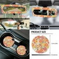 thumbnail image 5 of Renewold Hippie Flower Orange 14 PCS Car Seat Cover Full Set, Steering Wheel Seat Belt Cover Trash Can Rear View Mirror Cover Coaster Center Console Cover Gear Shift Knob Cover Set Universal Fit, 5 of 7