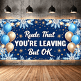 thumbnail image 7 of Decorative Design Leaving Party Banner Rude You're Leaving Silver Stars Blue Balloons for Farewell Celebration Office Party Goodbye Event, 7 of 7