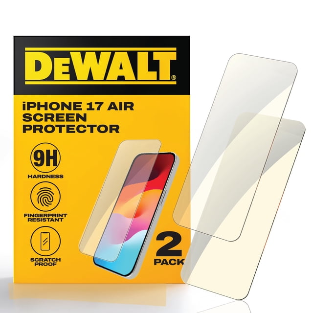 Protector de pantalla DEWALT de vidrio templado resistente para iPhone 17 Air
