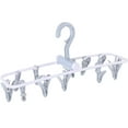 thumbnail image 1 of GOOHOCHY Colgador plegable con pinza y 12 pinzas resistentes para ropa (azul), 1 of 8