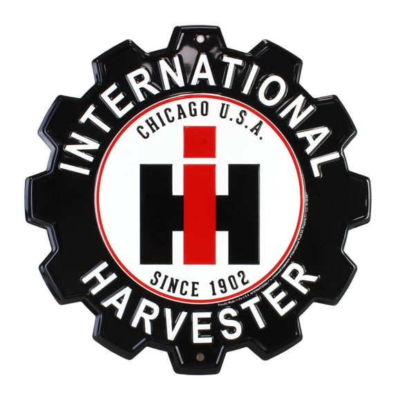12" International Harvester Gear Logo Metal Sign IHG360