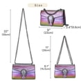thumbnail image 2 of Bolso de mano DEEPMEOW de piel sintética con estampado de cocodrilo morado para mujer, 2 of 6