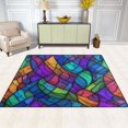 thumbnail image 2 of Yayeee Area Rugs for Living Room 5.2'x4' Non Slip Washable Bedroom Floor Carpet, Vibrant Stained Glass Pattern, 2 of 5