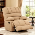 thumbnail image 2 of MAYEERTY Light Camel Oversized Swivel Rocker Recliner Sofa for Adults, Velvet, Perfect for Living Room, 2 of 5