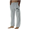 thumbnail image 2 of Puntoco Pantalones casuales largos para hombre, pantalones casuales con estampado de moda para hombre, cintura elástica con bolsillos, pantalones deportivos, 2 of 4