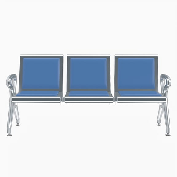 Kinbor 3-Seat Waiting Room Bench - PU Leather Reception Room Chairs with Arms Airport Reception Chairs, Lobby Chairs Seating Office Bench Waiting Area Chairs for Airport Business Hospital Market