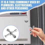Triangular Key Tool for Train Electrical Elevator Cabinet Professional 4 Way Triangle Wrench Key Multifunctional