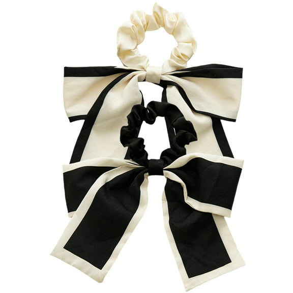 NIAIZEK 2Pcs Elastic Hair Ties with Bowknot for Decoration Assorted Color Cloth Hair Accessories