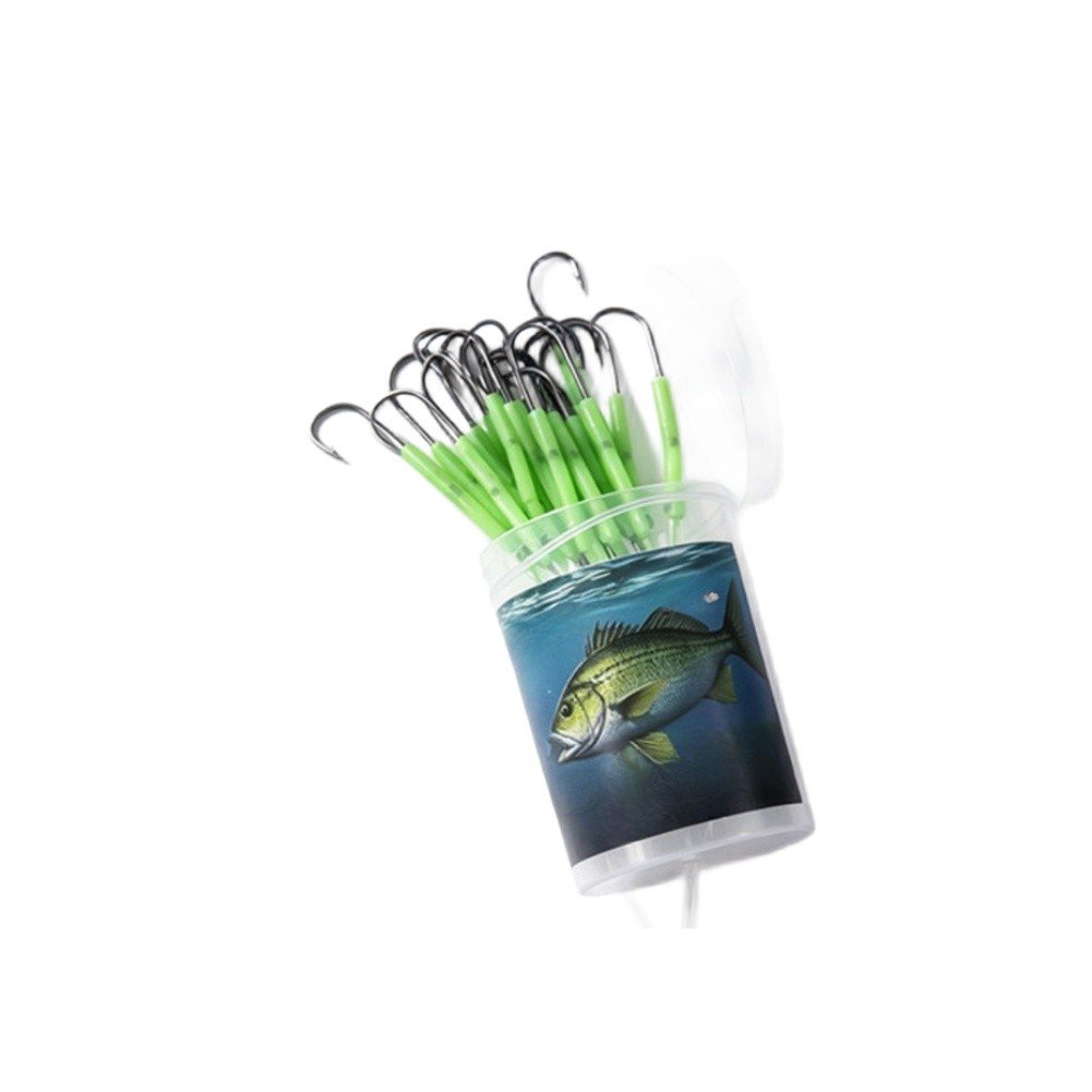 Mosiee Luminous Fishing Hooks for Yellow Croaker Marine Boat Fishing with Fast-Detach with Swivel-1/0#