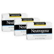 Neutrogena The Transparent Facial Bar Original Formula, Fragrance Free 3.50 oz (Pack of 3)