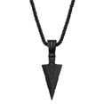 thumbnail image 2 of Opvise Arrowhead Pendant Men Necklace Vintage Alloy Chain Spearpoint Necklace Fashion Accessories Black, 2 of 8