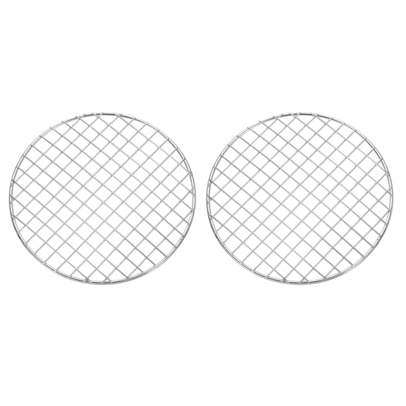 Uxcell 2 Pcs Round Cooking Rack, Dia 7.9 Inch Stainless Steel Grill Grate Cross Wire Barbecue Grill for Cooking Baking Air Fryer Racks, Silver
