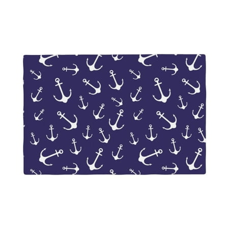 

Placemats Set of 4 / 6 White anchor navyblue cute Placemats for Dining Table Indoor/Outdoors Heat Resistant Washable Placemats 18 x 12