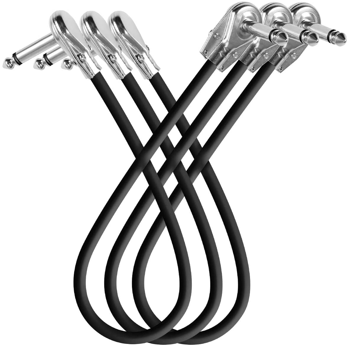 3 FEET, 1 PACK Guitar Patch Cable Ancable 1/4 Inch Right Angle Pedals Cables for Insturment Effect Pedals 