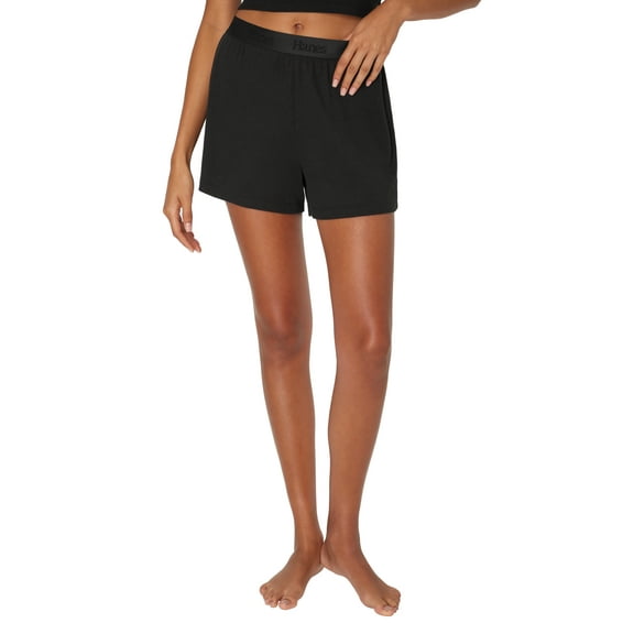 Hanes Originals Women's SuperSoft Comfywear Rib Sleep Shorts, Sizes S to 2X
