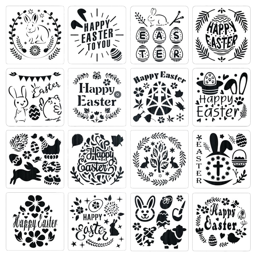 6 Washable Easter Themed Plastic Stencils for ChildrenChildrens Spring Crafts 
