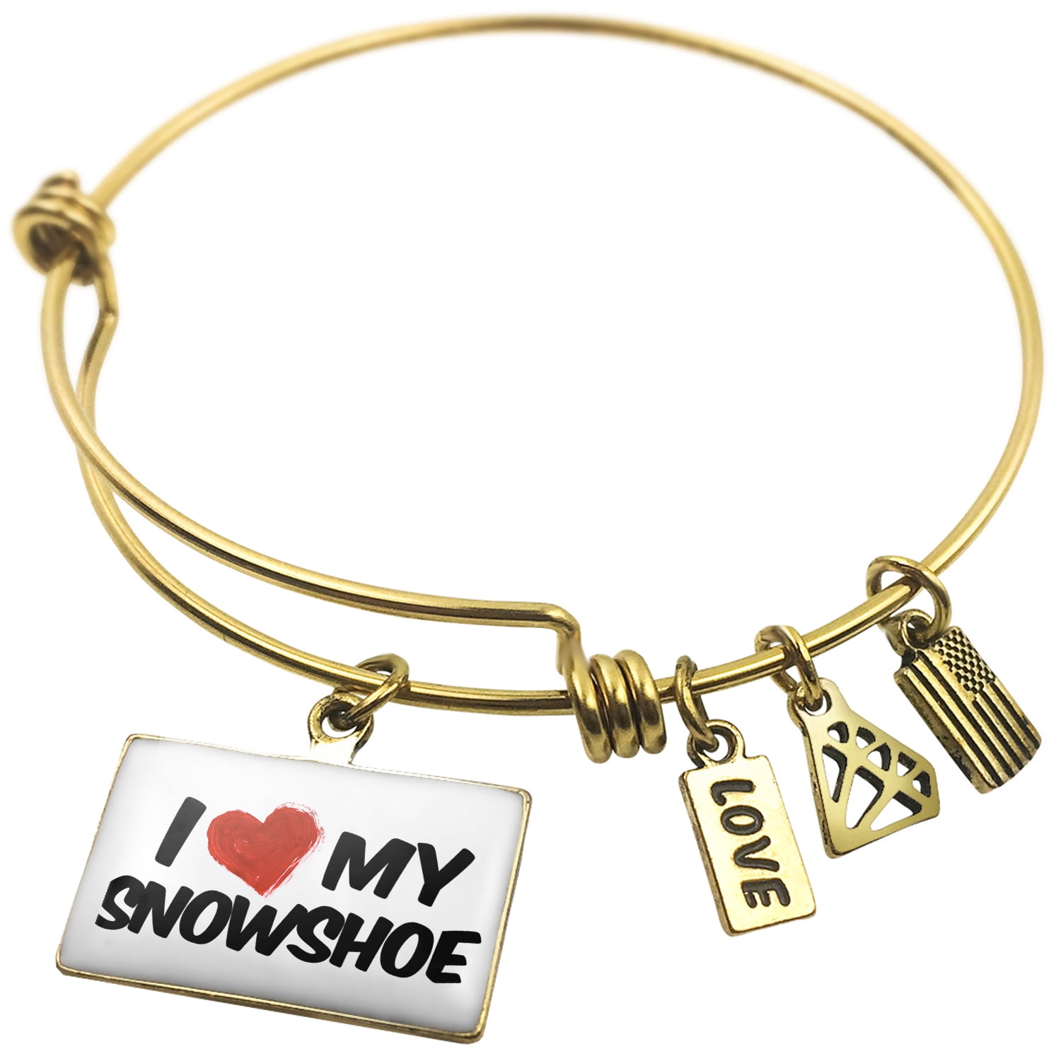 Expandable Wire Bangle Bracelet I Love my Snowshoe Cat from United States NEONBLOND by NEONBLOND