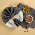 thumbnail image 2 of Fingercraft Cloth Napkins, 100% Linen Table Napkins, 20 in x 20 in, Set of 6, Charcoal, 2 of 7