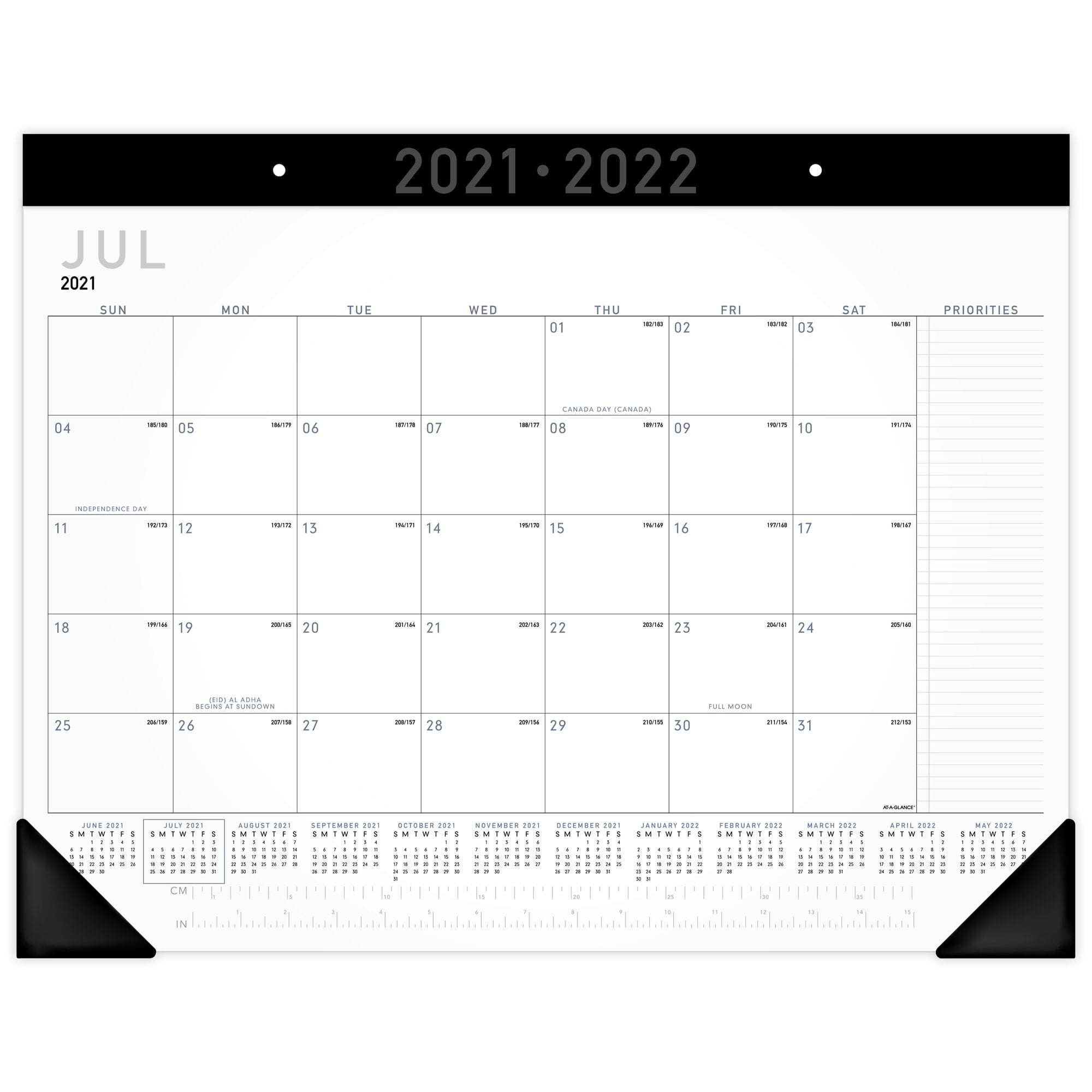 Jul Desk Calendar 2021-2022 Standing Flip 2021-2022 Desktop Calendar with Thick Paper Memo Pages 10 x 8 2021 Floral Twin-Wire Binding Dec 2022 Large Unruled Blocks with Julian Date 