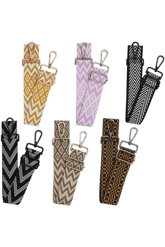 6Packs Wide Purse Strap Replacement Shoulder Crossbody Straps Adjustable Canvas Bag Handbag for Women