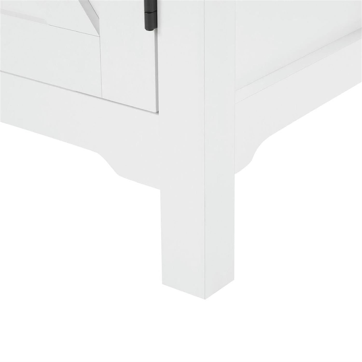 Demi Bonn Farmhouse Buffet Cabinet with Drawer and Adjustable Shelf, Storage Cabinet, Barn Door Accent Sideboard for Kitchen, Living Room, Entryway, White