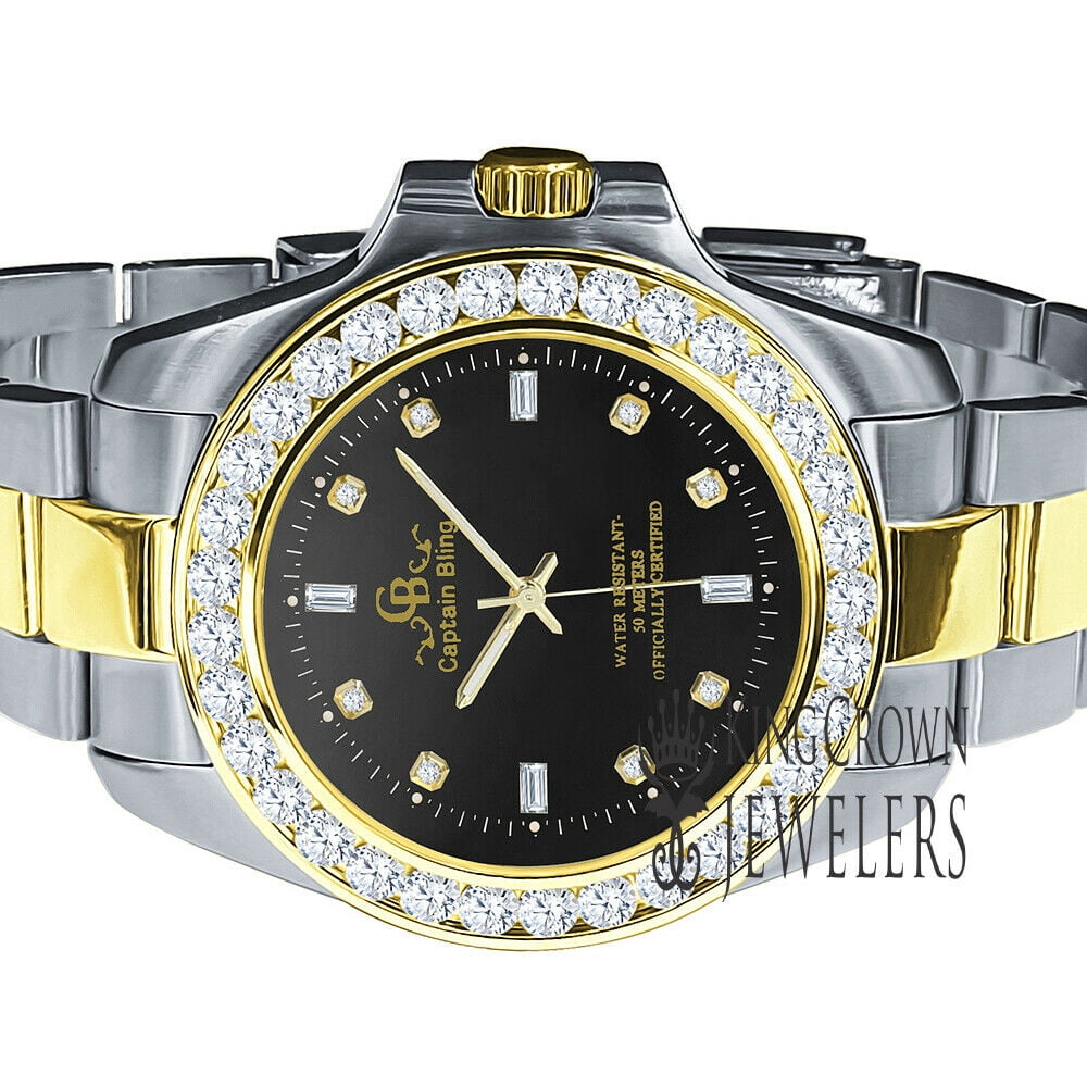 King Crown Jewelers 18K White Gold Finish Solid Stainless Steel