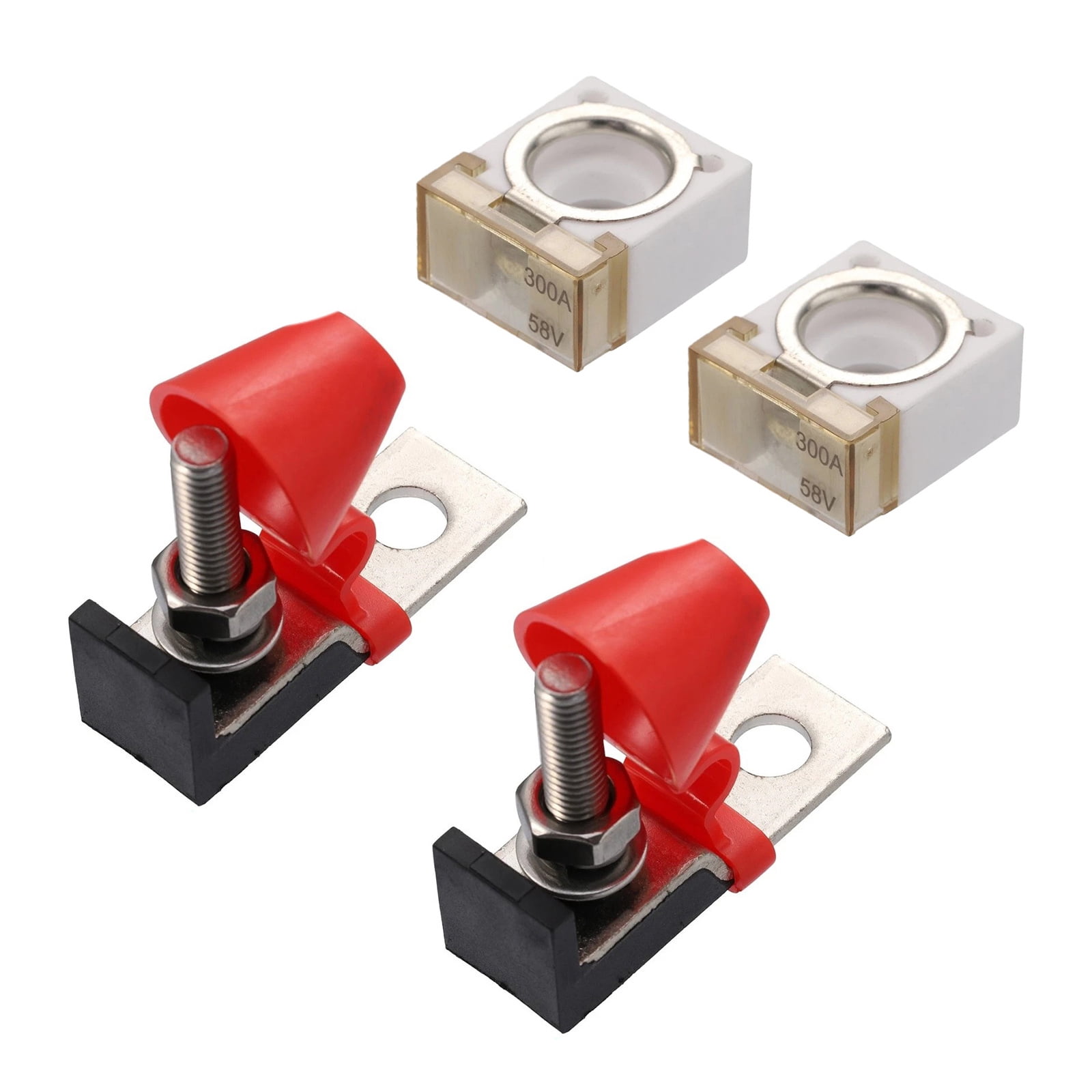 TAPDRA Battery Fuse Terminal Block 300A 58V Plastic Metal 2 Pack For Boats RVs Trucks Cars Electrical Circuit Protection