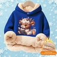 thumbnail image 2 of Oiyii Toddler Girl's Highland Cow Graphic Hoodie Long Sleeve Hoodies Warm Hooded Sweatshirt,Navy, 2 of 5
